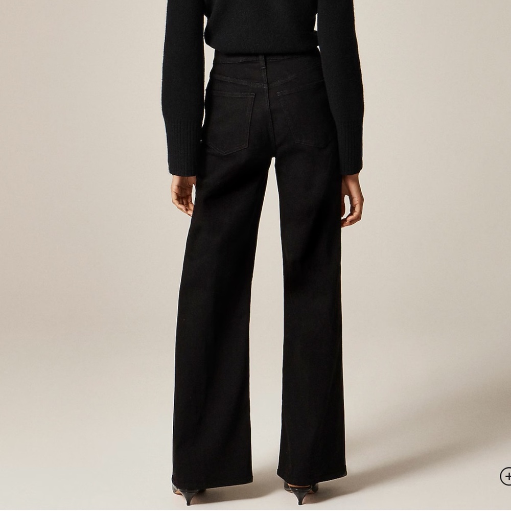 J. Crew Black High-Rise Wide Leg Jeans Sz 24P - Picture 2 of 14